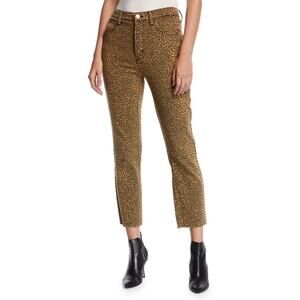 CURRENT/ELLIOTT Leopard Print Jeans Womens Size 25 Straight Leg Mob Wife Playful